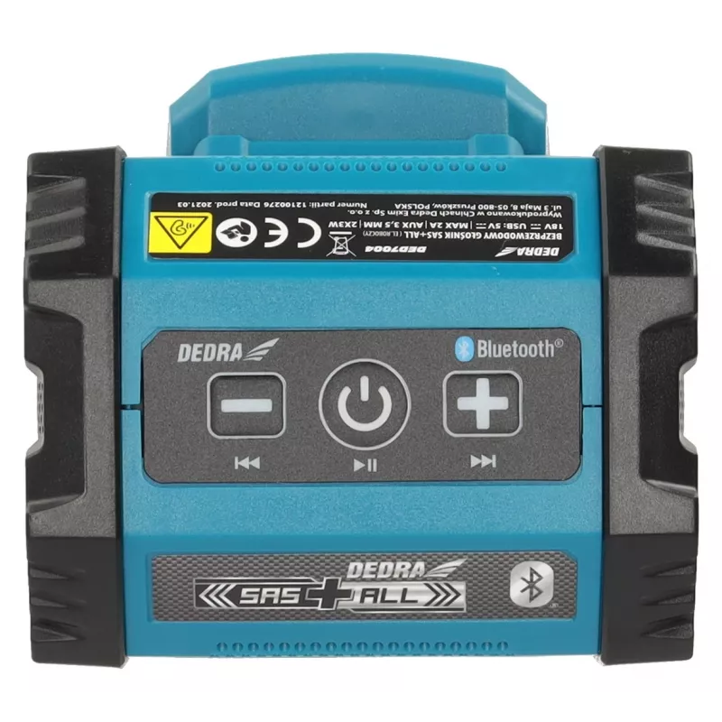 DEDRA DED7004 Altavoz Bluetooth portátil 20W azul IPX5 TWS FM USB-C