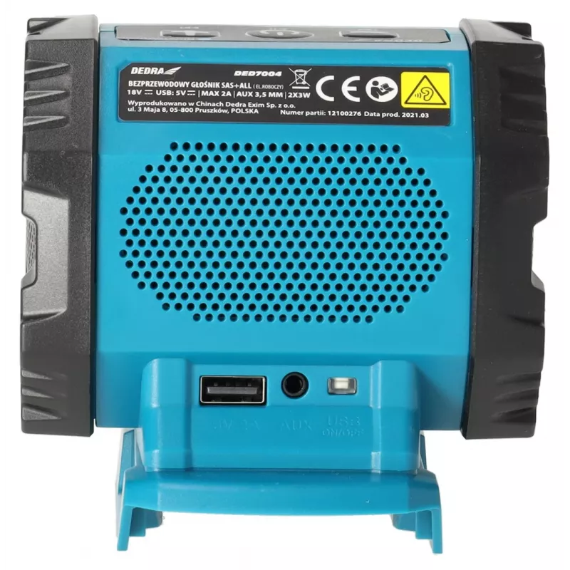 DEDRA DED7004 Altavoz Bluetooth portátil 20W azul IPX5 TWS FM USB-C