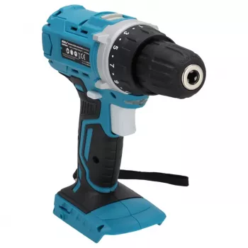 DEDRA DED7040 atornillador percutor con batería 18V con par de 50 Nm, portabrocas metálico de 13 mm, luz LED