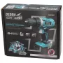 DEDRA DED7040 atornillador percutor con batería 18V con par de 50 Nm, portabrocas metálico de 13 mm, luz LED
