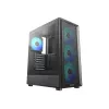 Deepcool CC550 4F caja mid-tower, 4x ventiladores LED de 120mm, cristal templado, negra