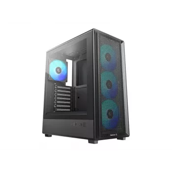 Deepcool CC550 4F caja mid-tower, 4x ventiladores LED de 120mm, cristal templado, negra