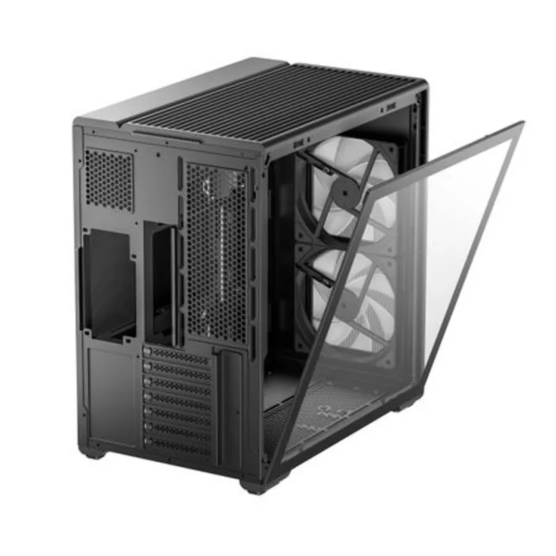 Caja semitorre Deepcool CG590 MESH 2F - negra, cristal templado, 2 ventiladores de 120mm