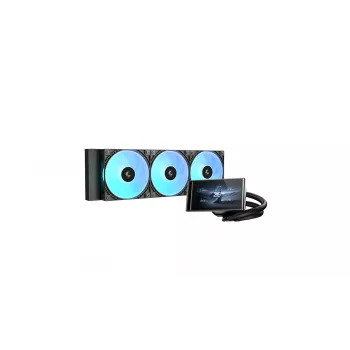 Deepcool LT360 VISION ARGB refrigeración líquida de 360mm, negra, ARGB, Intel y AMD, 3 ventiladores PWM de 120mm