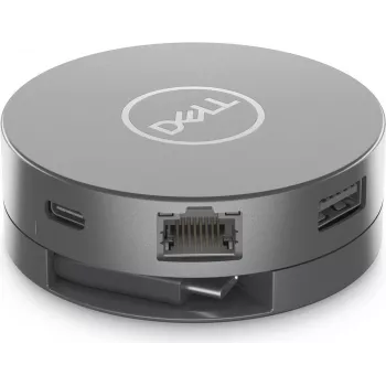 Adaptador multipuerto USB-C 6 en 1 Dell DA305Z - HDMI, DisplayPort, VGA, USB-A, USB-C PD, Gigabit Ethernet