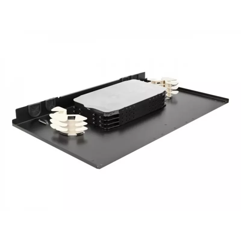 Delock 43350 caja de empalmes de fibra óptica de 19 pulgadas 1U, 96 fibras, negro