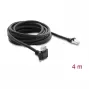 Delock Cable de Cámara GigE 4m Cat.6 S/FTP RJ45 Codo 90° Screw-Lock a RJ45 Recto - Negro