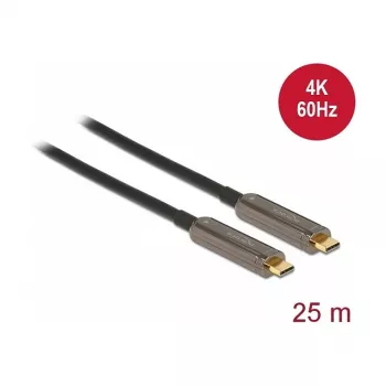 Delock Cable de vídeo USB-C óptico activo 4K 60 Hz 25 m