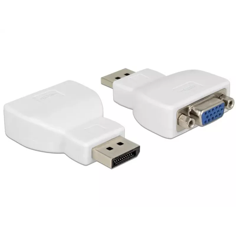 DELOCK Adaptador DisplayPort 1.1 macho a VGA hembra blanco