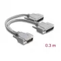 Delock Adaptador cable en Y serie RS-232 LFH D-Sub HD 60 pines macho a 2x D-Sub 25 pines macho 0,3m Gris