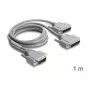 Delock adaptador cable en Y serie RS-232 LFH D-Sub HD 60 pines conector macho a 2x D-Sub 25 pines conector macho, 1 m, gris