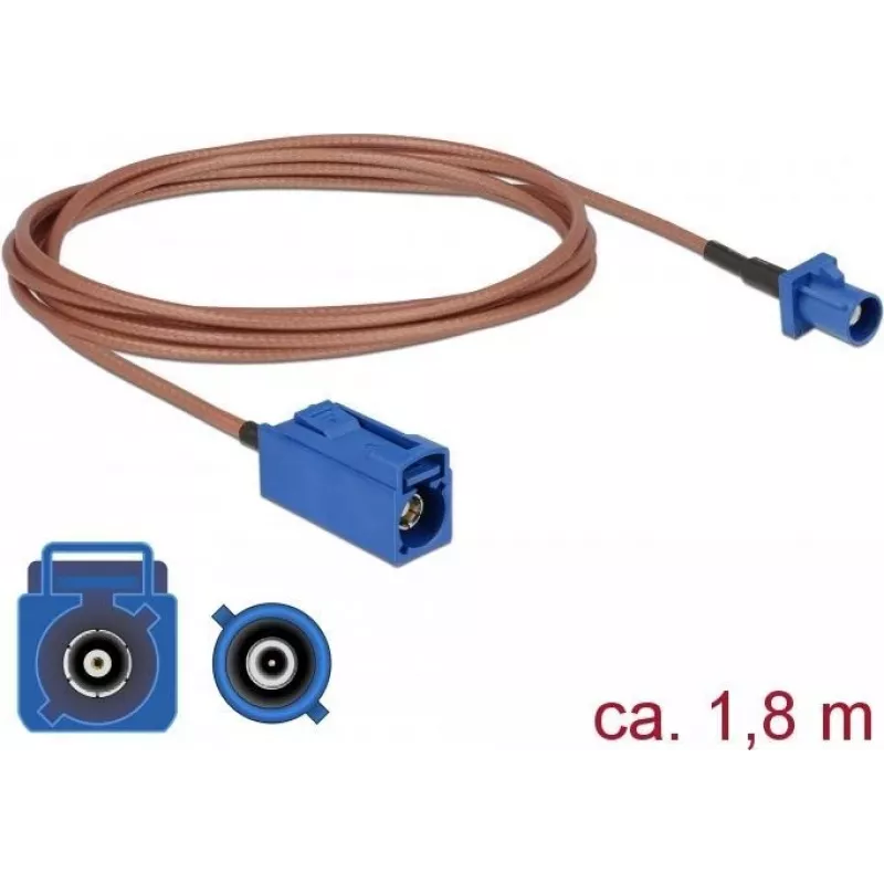 DELOCK cable alargador de antena FAKRA C macho a FAKRA C hembra RG-316 1,8m coaxial