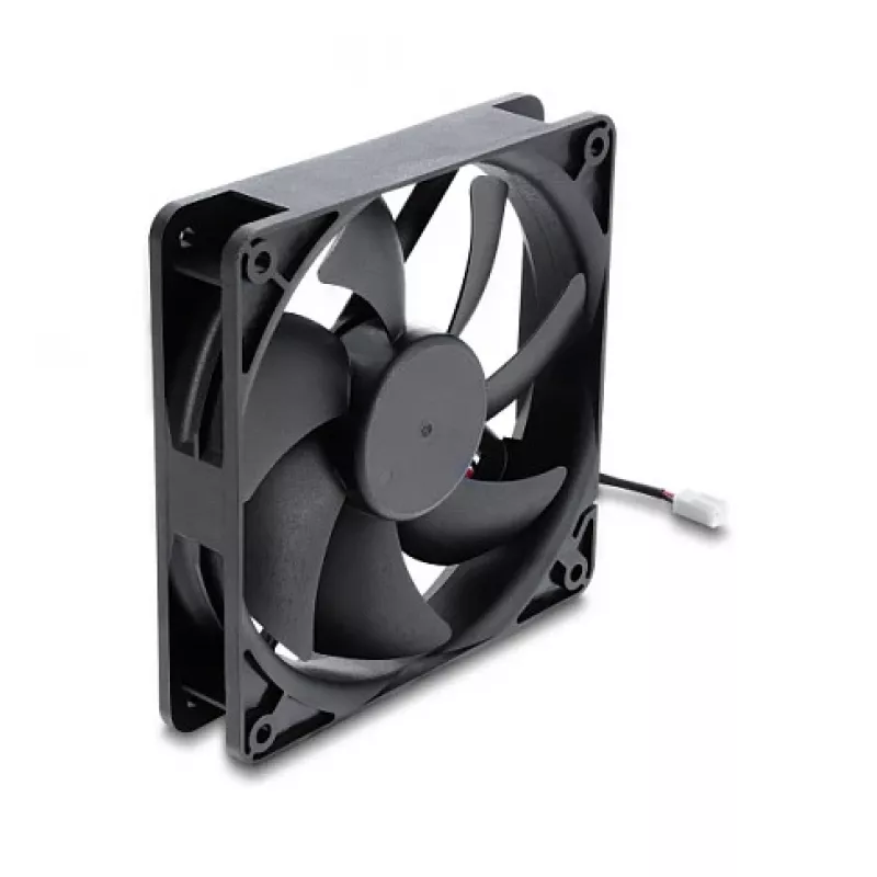 Ventilador axial Delock 48 V DC 120 x 120 x 25 mm con conector de 2 pines, negro