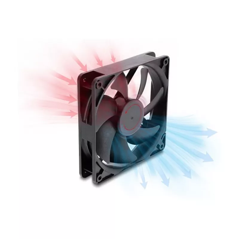 Ventilador axial Delock 48 V DC 120 x 120 x 25 mm con conector de 2 pines, negro