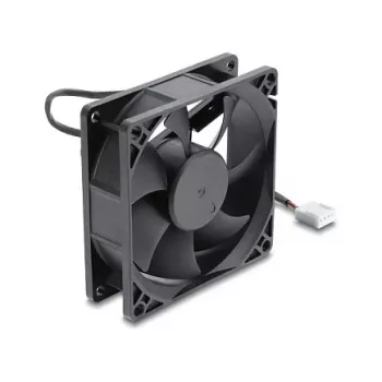 Delock ventilador axial 48 V DC, 80 x 80 x 25 mm con conexión PWM de 4 pines, negro