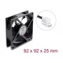 Delock ventilador axial 48 V DC, 92 x 92 x 25 mm con conector de ventilador de 2 pines, negro