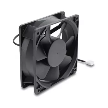 Ventilador axial Delock 48V DC, 120x120x38mm, 4 pines PWM, rodamiento de bolas, 3000 rpm, 170 m³/h, negro
