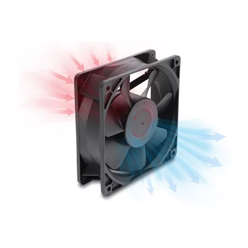 Delock 67454 ventilador axial 48V DC, 120x120x38 mm, PWM de 4 pines, negro