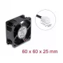 Delock Ventilador axial 48V DC 60x60x25mm con conector de 2 pines negro