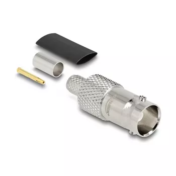 DELOCK Conector hembra BNC crimp para RG-59 con tubo termorretráctil