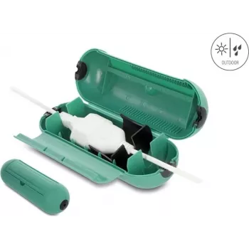 Delock Caja de protección para conexión de cables IP44 con gancho de suspensión, Verde 91733