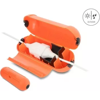 Delock Caja de protección para conexión de cables IP44 con gancho de suspensión, naranja 91729
