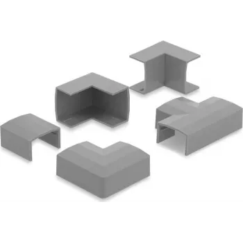 Delock conector para canaleta de cables de 24 x 14 mm, set de 5 piezas, gris 22095