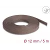 Delock Funda de gestión de cables, 12 mm, trenzada, resistente a roedores, extensible, 5 m, marrón
