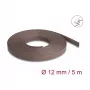Delock Funda de gestión de cables, 12 mm, trenzada, resistente a roedores, extensible, 5 m, marrón
