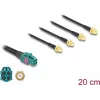 Delock Cable Mini FAKRA Z hembra Quad a 4 x SMA hembra, 0,2 m (90283)