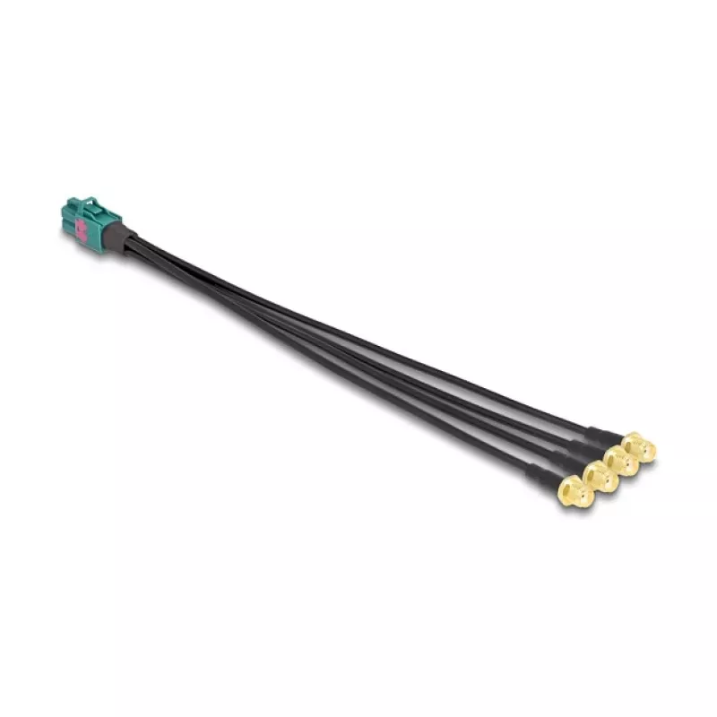 Delock Cable Mini FAKRA Z hembra Quad a 4 x SMA hembra, 0,2 m (90283)