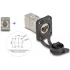 Delock Conector hembra RJ45 tipo D de empotrar Cat.6A STP con conexión LSA y tapa protectora IP66