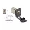 Delock Conector hembra RJ45 tipo D de empotrar Cat.6A STP con conexión LSA y tapa protectora IP66