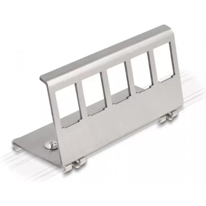 Delock Soporte de montaje para carril DIN para 5 módulos insertables, gris 88141