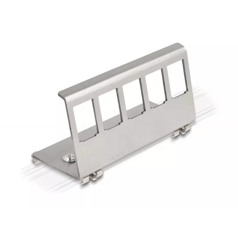 Delock Soporte de montaje para carril DIN para 5 módulos insertables, gris 88141