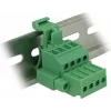 Delock 65936 juego de bloques de terminales para carril DIN, 4 polos, bloqueo por tornillo, verde