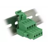 Delock 65936 juego de bloques de terminales para carril DIN, 4 polos, bloqueo por tornillo, verde
