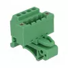 Delock 65936 juego de bloques de terminales para carril DIN, 4 polos, bloqueo por tornillo, verde