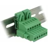 Delock 65942 juego de bloques de terminales para carril DIN, 6 polos, bloqueo por tornillo, verde