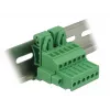 Delock 65942 juego de bloques de terminales para carril DIN, 6 polos, bloqueo por tornillo, verde