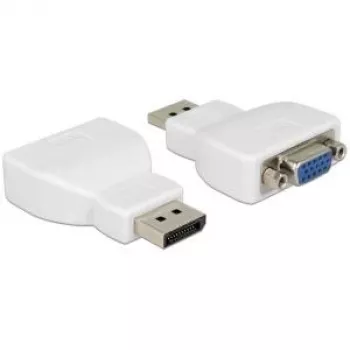 Delock adaptador activo DisplayPort 1.2 conector macho a conector hembra VGA blanco 65568