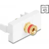 Delock Easy 45 Módulo borne de polos a conector hembra roscado rojo blanco (90901)