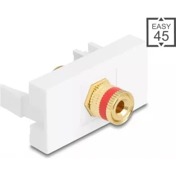 Delock Easy 45 Módulo borne de polos a conector hembra roscado rojo blanco (90901)