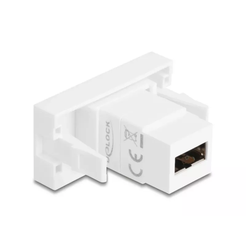 Delock Módulo Easy 45 EASY-USB 2.0 conector hembra Type-A a conector hembra EASY-USB Type-A blanco 90866