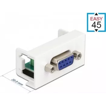Delock Easy 45 Módulo snap-in D-Sub hembra de 9 polos blanco RAL 9003 81348
