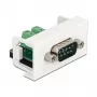 Delock Easy 45 Módulo snap-in D-Sub de 9 polos conector macho a regleta de 10 polos, blanco RAL 9003 81351