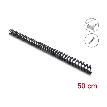Delock Canaleta flexible, autoadhesiva y atornillable, 25 x 26 mm, longitud 50 cm, negro