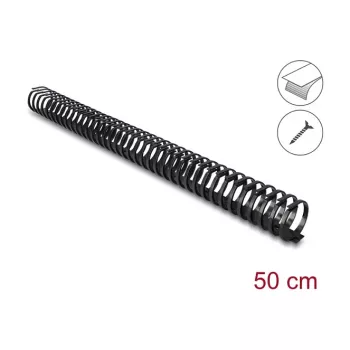 Delock canaleta flexible para cables, autoadhesiva y atornillable, 45 x 46 mm, longitud 50 cm, negro