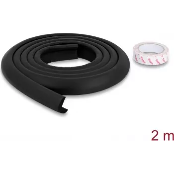 Delock Tira de protección de bordes de espuma 24 x 8 mm - longitud 2 m Negro (18485)