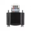 Delock Cable para cámara GigE Cat.6 S/FTP 3m, conector RJ45 en ángulo de 90° con tornillos (28mm) a conector RJ45 recto, Negro